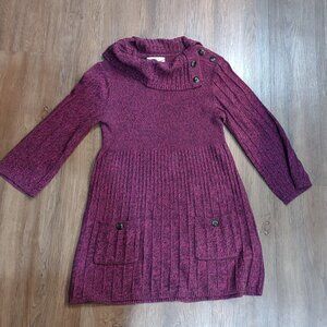 Style&Co Purple Sweater Dress With Buttons